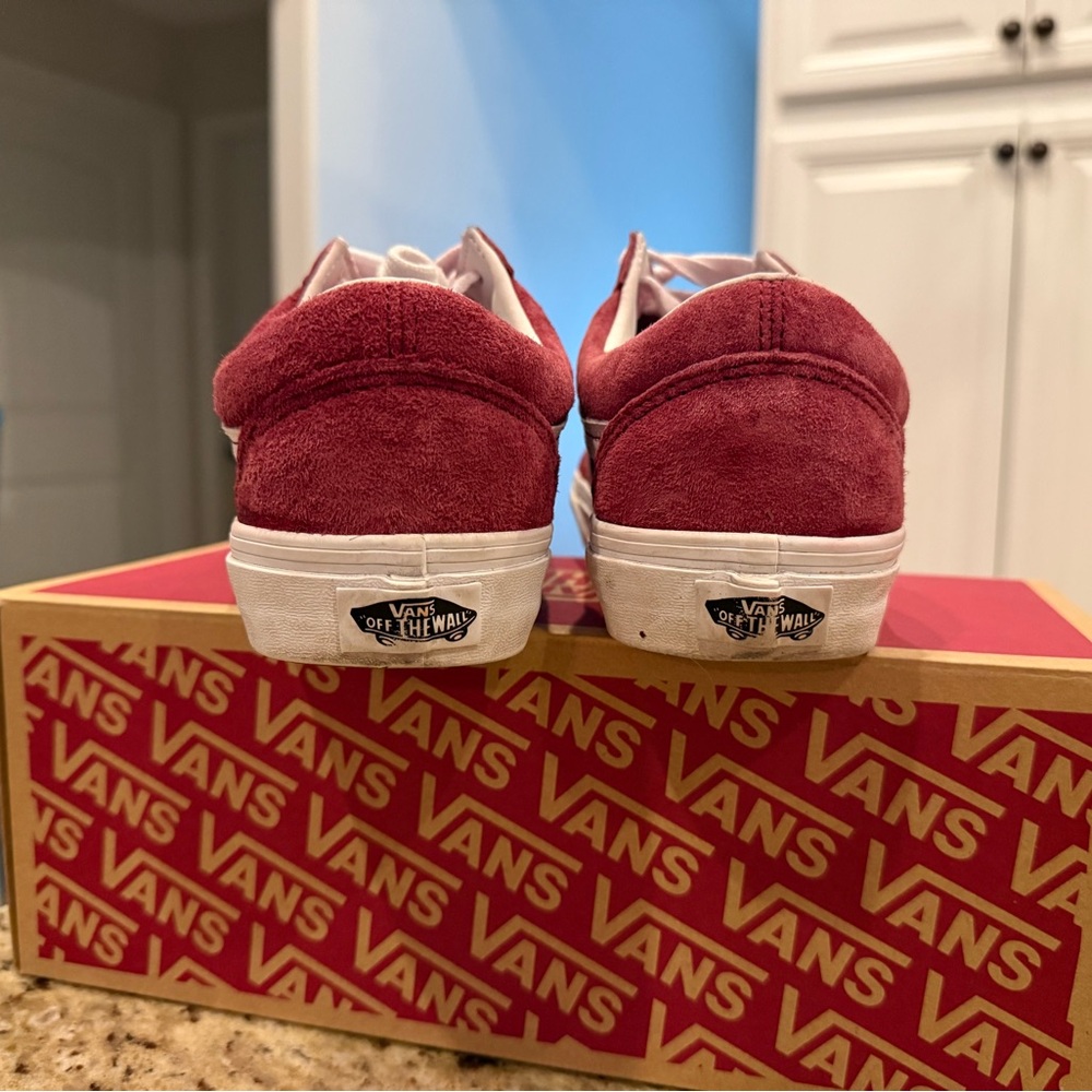 Vans Maroon and White Old Skool Sneakers - Picture 4 of 6